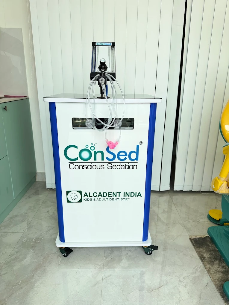 Nitrous oxide (laughing gas) sedation unit used for anxious children